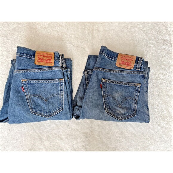 Levi's 550 Jeans Men's Size 36x32 Relaxed Fit Lot of 2 Blue Cotton Denim USA - Picture 1 of 14